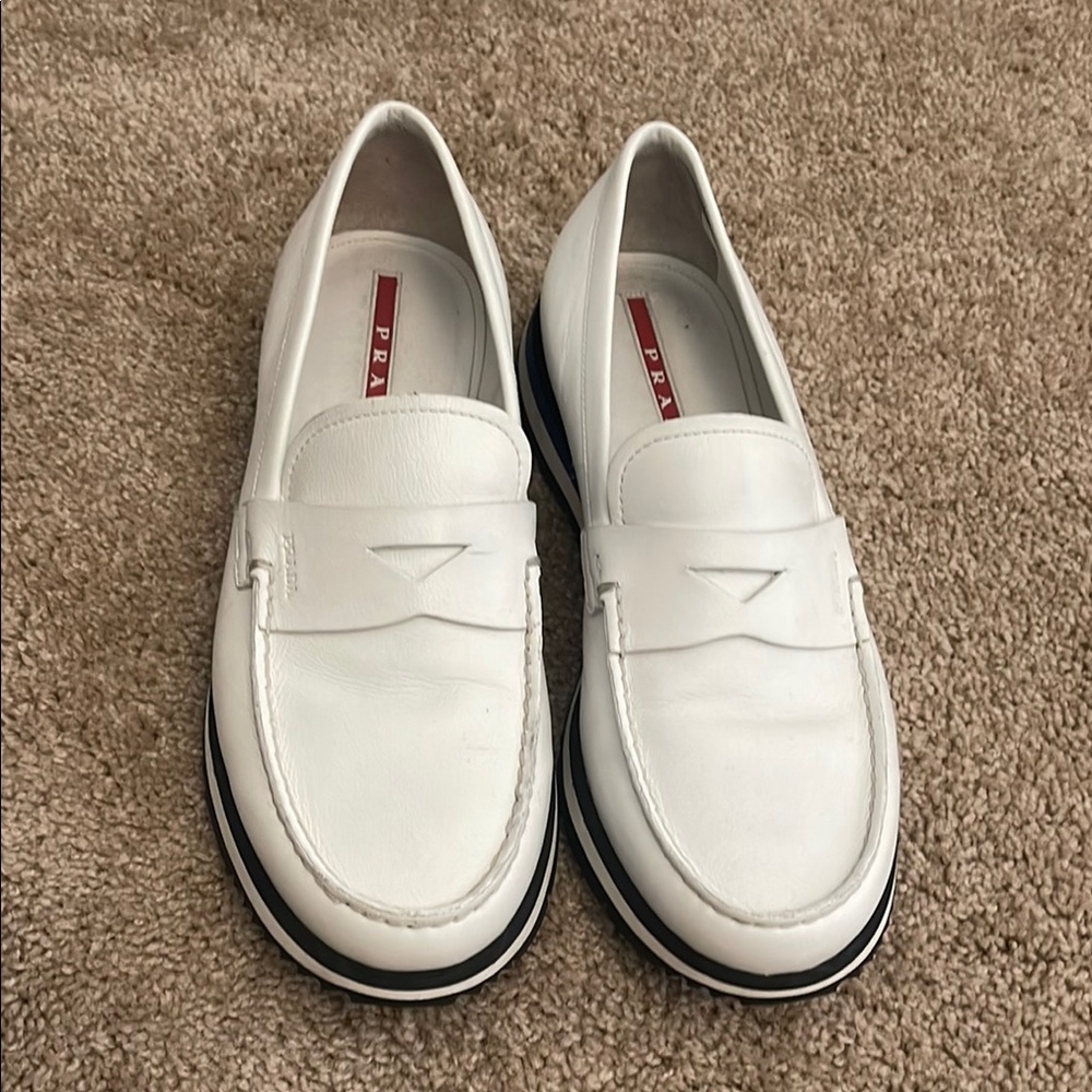 Prada Men's White Loafers